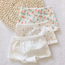 Childrens underwear girl cotton flat corner little girl triangle four-corner cotton shorts middle and big child girl baby does not clip pp