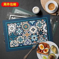  Retro Moroccan insulation mat PVC dining table anti-scalding mat Waterproof and oil-proof dinner plate mat Western mat Decorative mat Household