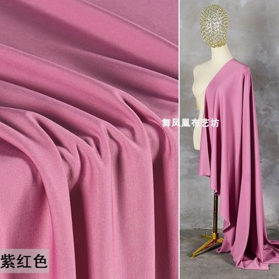 taobao agent Light purple red polyester ammonia knitting all sides of elasticity, twist Roman cloth pants skirt dress Xiaoxi suit fabric