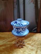 Eight 1990s hand-painted blue-and-white porcelain with the tureen underglaze color bamboo dou cai old tea bowls bulk Cup
