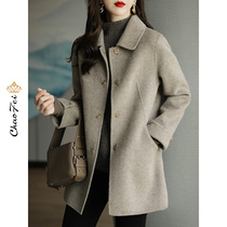 The 2021 new Korean version is small and double-sided the female short of the wool coat and the one with zero cashmere dresses.