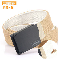 2021 spring new metal-free security mens canvas belt casual jeans belt