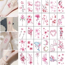 Original cherry blossom tattoo sticker waterproof female antique fairy sexy clavicle Pink Girl Flower lasting simulation sticker