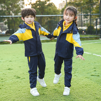 Kindergarten yuan fu autumn and winter children jackets three sets of primary school uniforms outdoor three-in-one windproof class uniform
