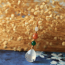 Ice agate small fish creative classical Hanfu with jewelry Jade Chinese style to ensure safe mobile phone chain pendant