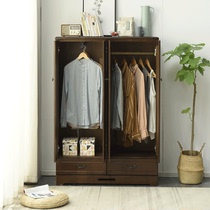 Wardrobe solid wood household bedroom assembly locker wardrobe modern simple economical small apartment storage small wardrobe