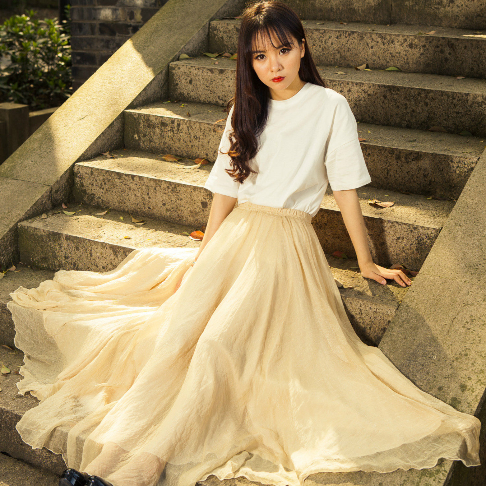 春夏波西米亚8米大摆雪纺纱裙仙女裙拖地半身长裙沙滩度假半身裙