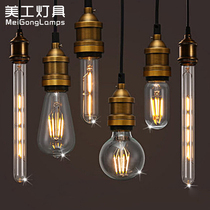 Retro silk LED bulb E27 large screw tungsten wire incandescent lamp Creative Edison Decorative chandelier bulb ST64