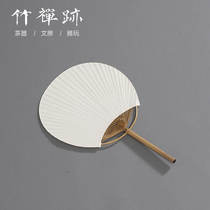 Bamboo zen trail Japanese blank rice paper group fan Hand painting Palace fan Japanese handmade art graffiti painting bamboo fan