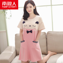 South Pole Sleeping Dress Woman 2022 New Summer Short Sleeve Pure Cotton Korean Version Sweet And Cute Princess Pyjamas Pyjamas Pyjamas