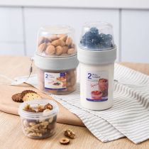 Multipurpose refreshing box food grade plastic fruit salad lunch box containing box with portable sealing tank double layer