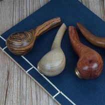 Mahogany solid wood pipe dual-use pipe Holmes with the same nozzle Gold silk Nan red sandalwood pipe