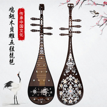 Five-string pipa rosewood chicken wings playing sour branch wood ethnic human neck making old visit to Tang retro musical instrument pipa examination