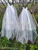 Stall Night Market Double veil Finished iron comb Bachelorette party Bridal veil with light luminous veil