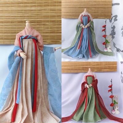 taobao agent New product 30 cm Baba Fat Baby Xinyi BJD Keer 1/6 soldiers Qi breasts Hanfu blue -red orange ancient style clothes