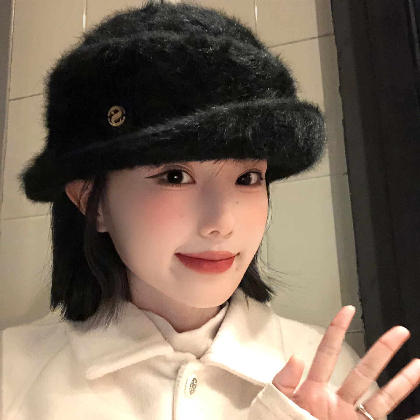 0100 冬 制帽 1号 美品 旧型昭和警察警察帽冬礼服用制帽