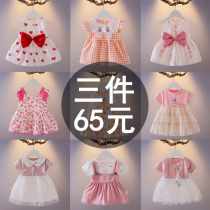  Baby girl summer dress Girl dress Western style Korean baby princess dress Summer sundress Childrens one-year-old skirt