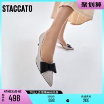 Thagatu new sweet and beautiful butterfly knot pointed fine heel sandal femininity womens single shoe 9YD97CK1