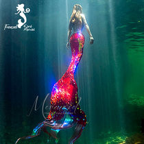 FRENZEL flange left mermaid tail swimsuit aquarium show fish skin sequins adult tailor-made