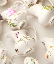 Fat rabbit beauty export order ceramic retro decal elegant shape milk jug milk jar small flower insert