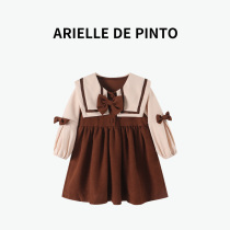 〖Designer Brand〗Girls Dress Long Sleeve Small Fragrance 2022 New Bear Sweater Top Two-Piece Set
