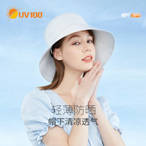 UV100 sunscreen womens anti-UV summer new casual suncaps folding large eaves sunbeds 22405