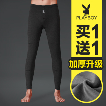  Playboy mens warm pants plus velvet thickened cotton pants wool pants tight pants with wool velvet pants bottoming autumn pants winter