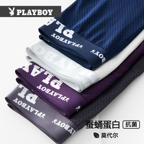 Playboy Modal underwear mens flat corner short pants seamless breathable Ice Silk four-corner pants summer thin model