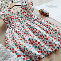 Girl dress summer 2021 New Children Baby Net Red foreign gas sweet vest thin Princess flower skirt