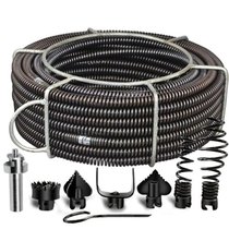 Pipe dredging sewer spring tool 16mm thick encryption real fierce steel hand drill manual dredge machine professional