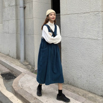 Pregnant women set 2021 autumn and winter New Hot Mom out fashion coat corduroy strap skirt pregnant women dress tide