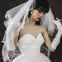 Dear White "Skylark" Retro Mori Wedding Ceremony Light Wedding Dress Female Travel Photograph Long Bride Headdress Simple
