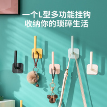 Hook strong adhesive free hole sticky hook Kitchen bathroom wall hanging wall hanging hook storage net red multi-function