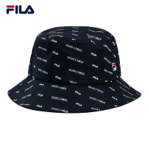 FILA Fila official couple fisherman hat 2021 summer new full print sports flat top mens and womens round hat