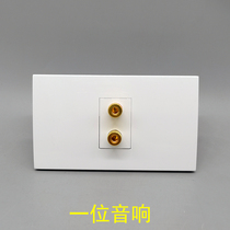 120 type one audio socket panel double head two 2 hole speaker 5 1 surround audio banana head socket panel