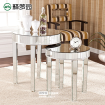 Mirror set table set a few flowers phone table corner round table mirror furniture glass furniture F0512