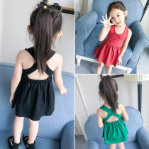  Childrens clothing girls Camisole skirt summer halter skirt 2021 new dress baby princess skirt thin 4254