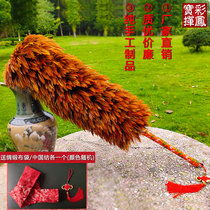 New handle home car gift hand duster tool washable solid wood car feather brush New product recommendation