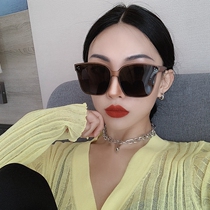 Tide brand large frame matte brown polarized sunglasses men and women lovers glasses Tide 2021 net red round face sunglasses