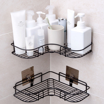Wrought iron shelf Bathroom multi-function punch-free shower gel shelf Bathroom wash hanging basket wall-mounted storage rack