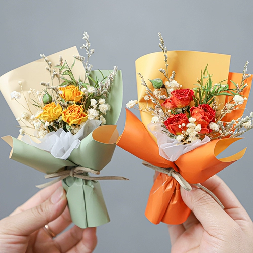 Мини маленький свежий цветочный букет розовый высушенные цветочные мини -изысканные подарки, полные звездного украшения