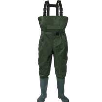 Sewing pants thickened to the chest slim body water pants non-slip wear-resistant rain shoes waterproof clothing fishing gear fishing gear