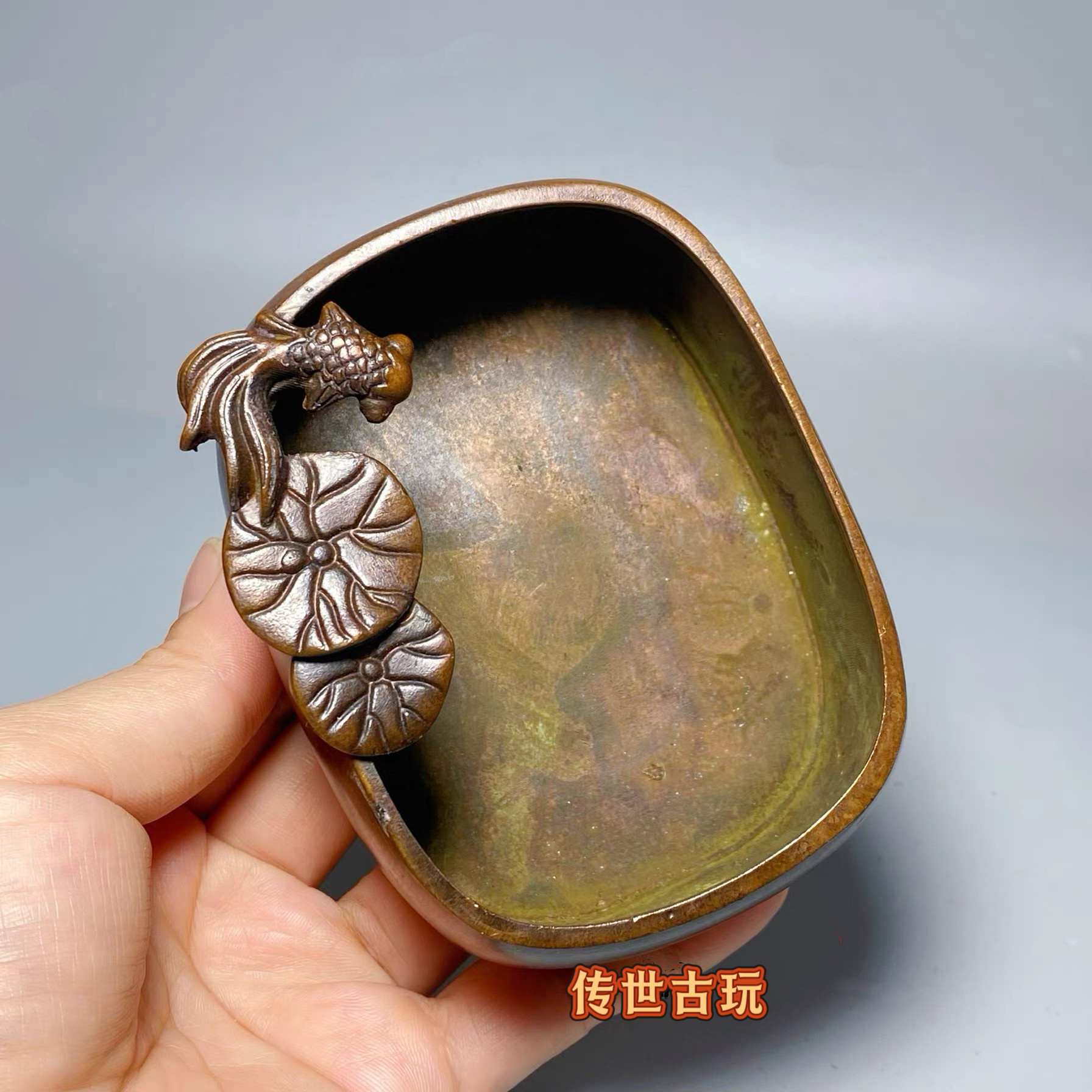 古玩銅器収蔵擬古純銅金魚筆洗灰皿硯台包漿老道家庭書房置物 铜笔洗-铜笔洗促销价格、铜笔洗品牌- 淘宝