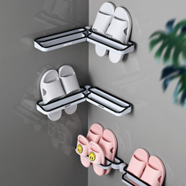 Bathroom trailer rack-free toilet wall-mounted shoes wall hanging toilet storage artifact shoe rack