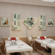Chinese medicine needle moxibustion wall stickers painting self-adhesive massage massage massage health center physiotherapy background layout beauty salon decoration