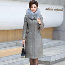 Hainings leather feather coat long - running sheep - skin coat winter dress 2022 new models