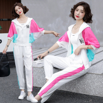 Sports Casual Suit Summer Dress Woman 2022 new Aging Foreign Air Ice Silk Sunscreen Cardiovert Fashion two sets
