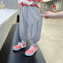 Girl Ice Silk Anti-mosquito Pants Children Cartoon Long Pants Baby Foreign Air Pants Children Clothing Sports Pants 2022 Summer Dress New