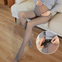 Pregnant womens pantyhose spring high waist belly support leggings spring and autumn foot socks fashion light leg artifact pregnant womens pants