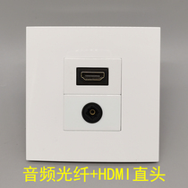 Type 86 audio fiber square counterpart port HDMI straight head straight plug weak current panel fiber optic socket power amplifier audio